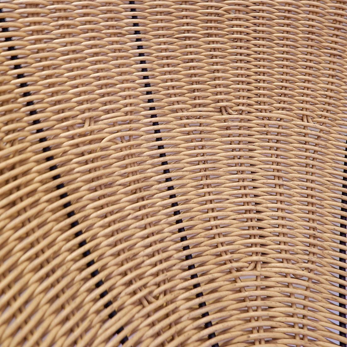 Bohemian Armchairs In Synthetic Wicker And Metal Frame, Circa 1990 photo for sale