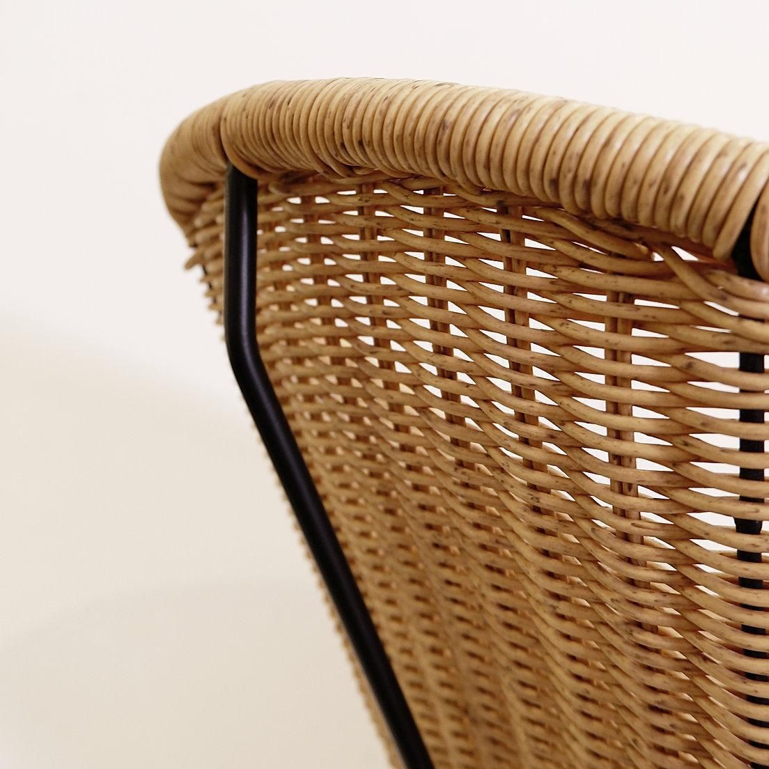 Bohemian Armchairs In Synthetic Wicker And Metal Frame, Circa 1990 photo vintage