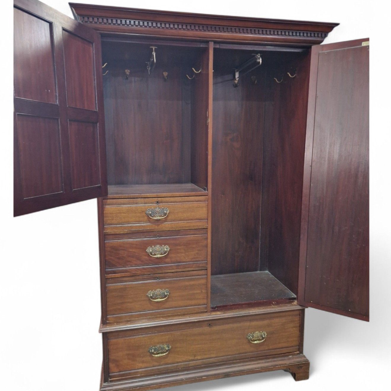 Scottish Mahogany Wardrobe Mirror Door Antique Combination Glasgow Ogilvie photo buy