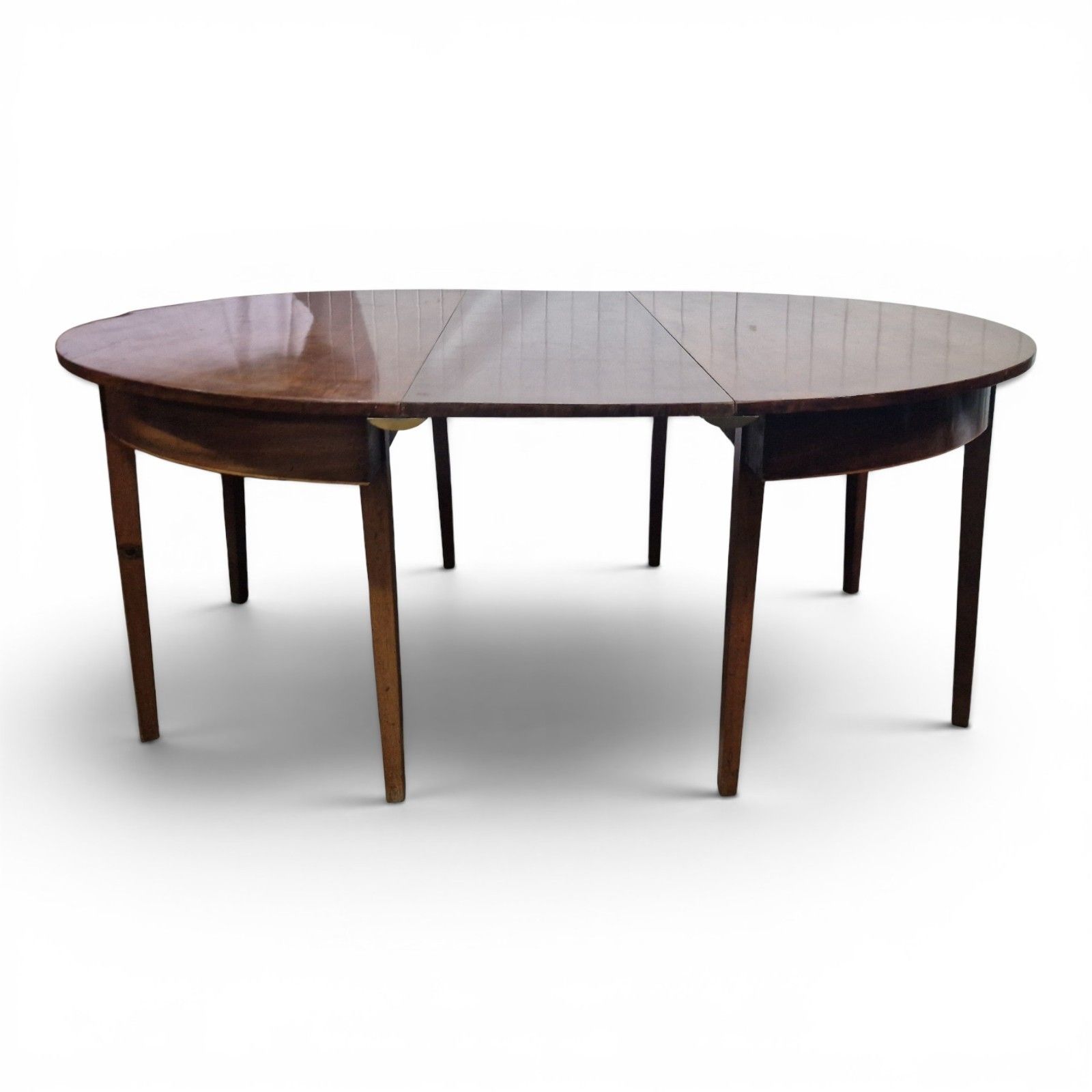 Georgian Mahogany D End Dining Table Demi Lune Pair Console Tables Antique