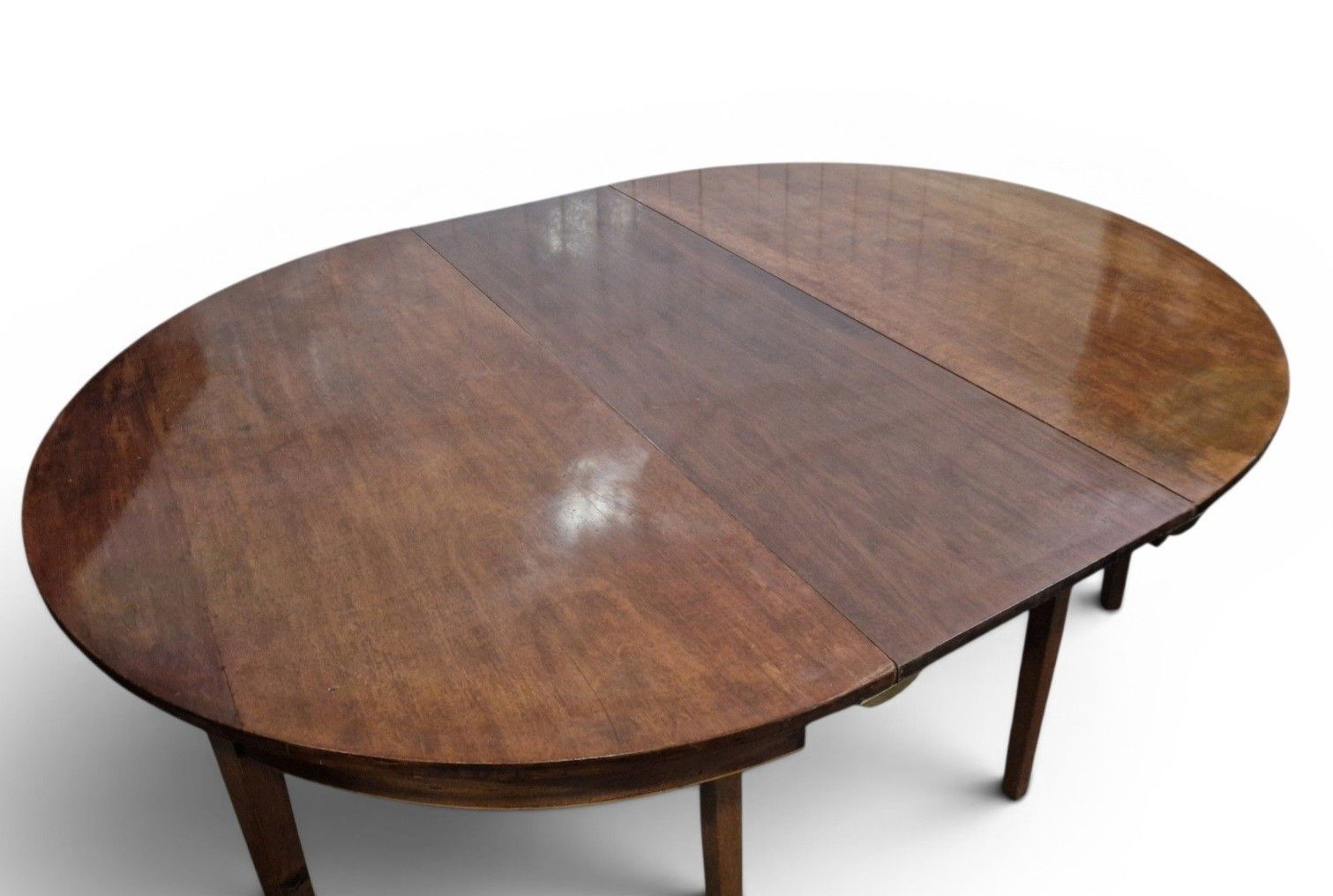 Georgian Mahogany D End Dining Table Demi Lune Pair Console Tables Antique photo for sale
