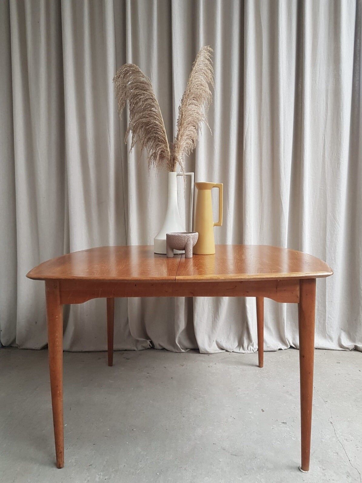 Vtg Mid Century Oak Norwegian Extending Dining Table Danish By Gustav Bahus R433 photo Furniture