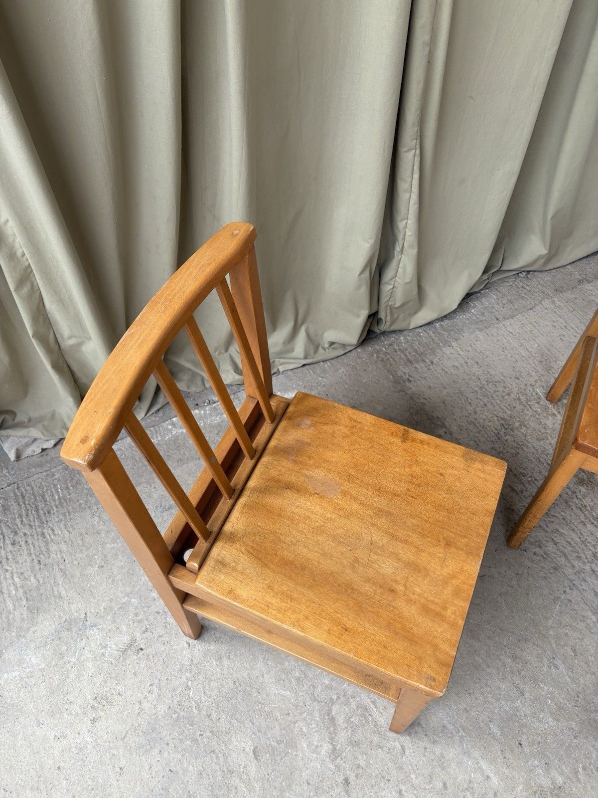 photo for sale Vtg Mid Century 2 Pair Of Solid Beech Church Dining Chairs Scandi Danish R1192