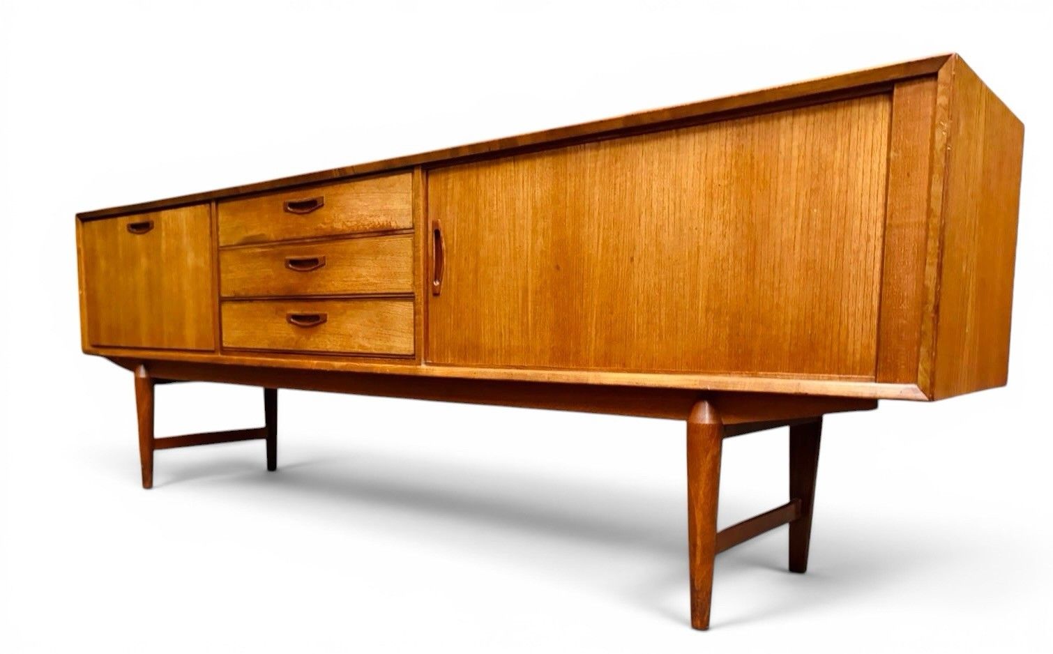 Swedish Omer Lefevre Meubelabriek Teak Sideboard Tambour Door Rare Mid Century photo furniture