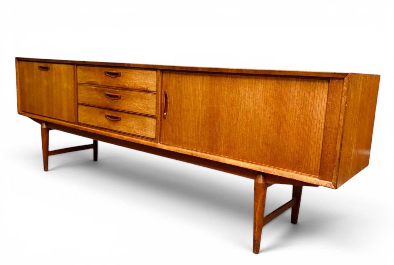 photo vinterior Swedish Omer Lefevre Meubelabriek Teak Sideboard Tambour Door Rare Mid Century