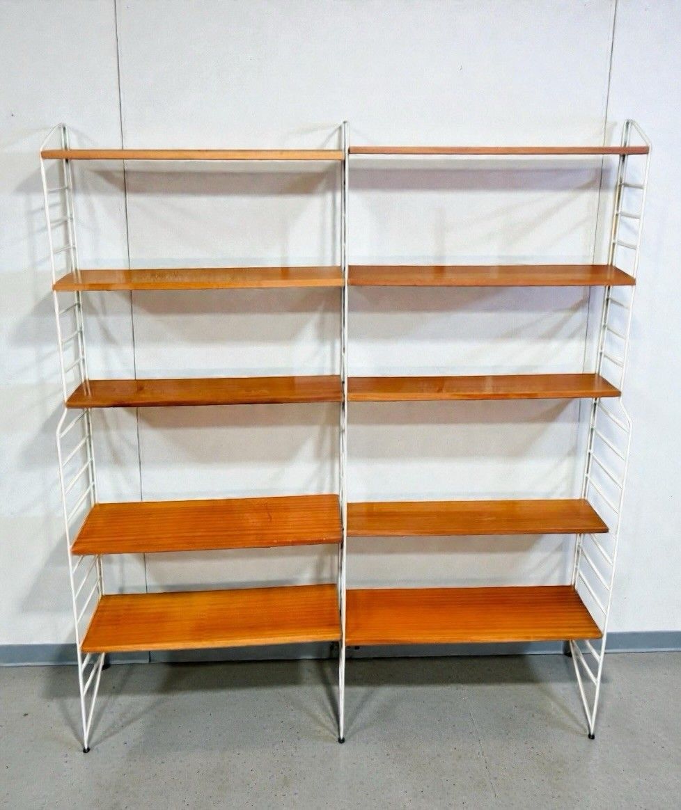 Swedish Nissie Strinning Teak Shelving System Bookcase Mid Century C1960s photo vinterior