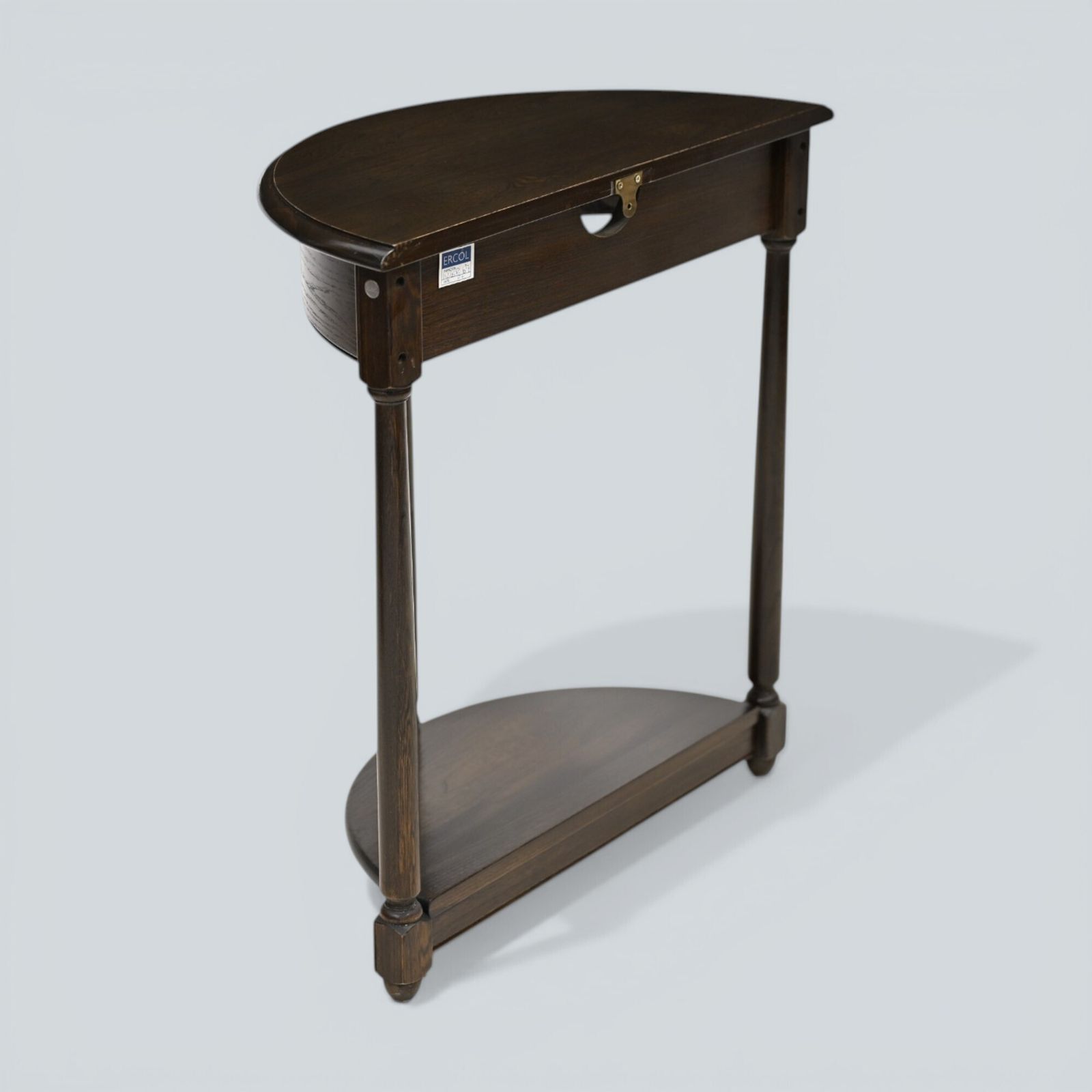 Ercol Half Moon Hall Table Demilune 2 Tier Traditional Dark Free Uk Delivery* photo 247.0