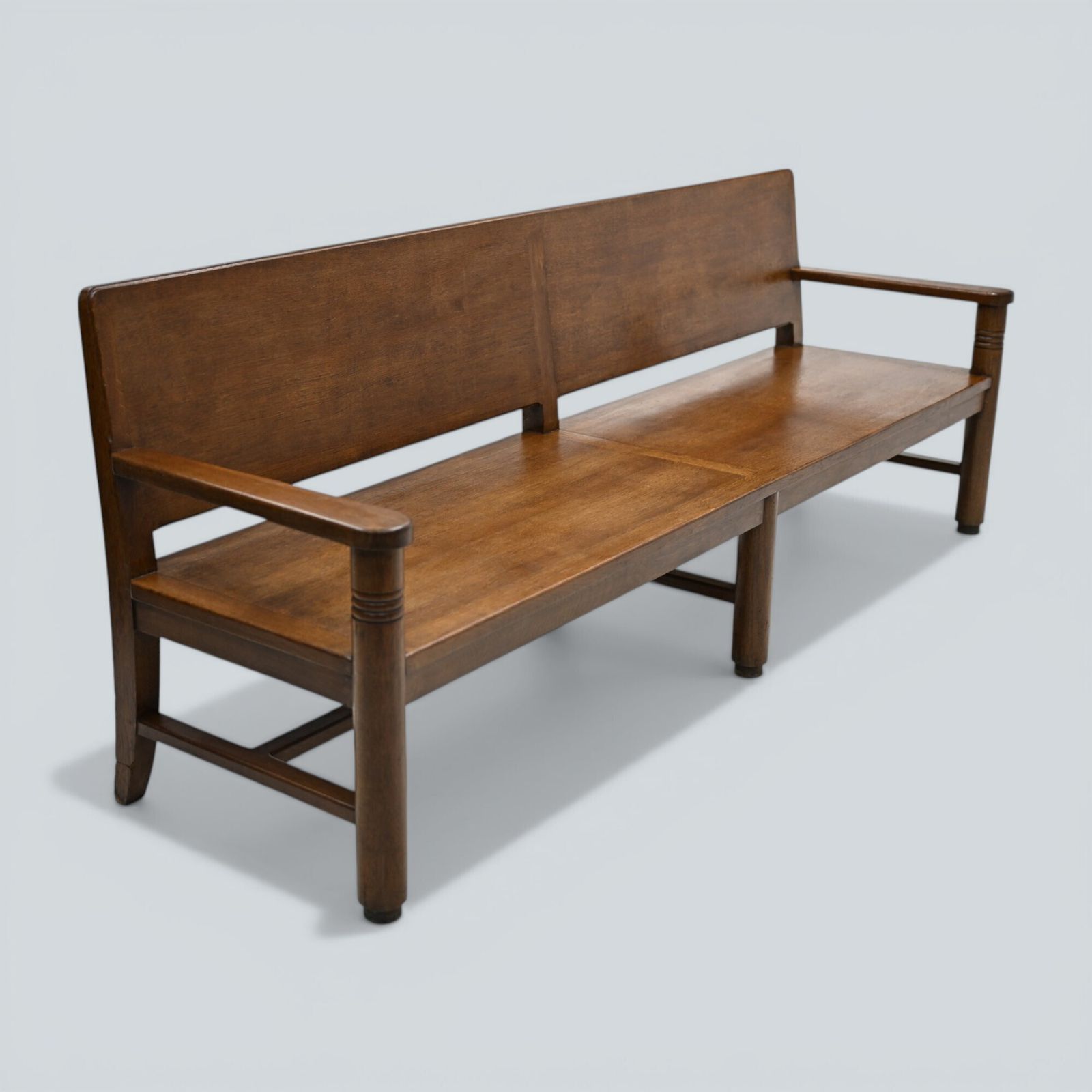 photo furniture Large French Deco Bench & 3 Chairs P Bouillot Label Oak 1930s Free* Delivery