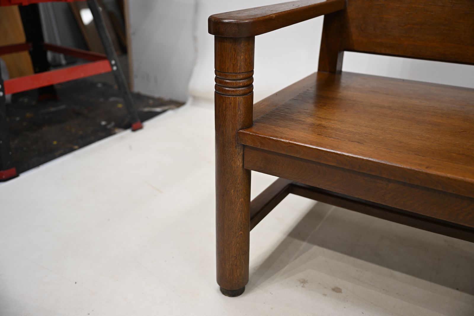 photo buy Large French Deco Bench & 3 Chairs P Bouillot Label Oak 1930s Free* Delivery