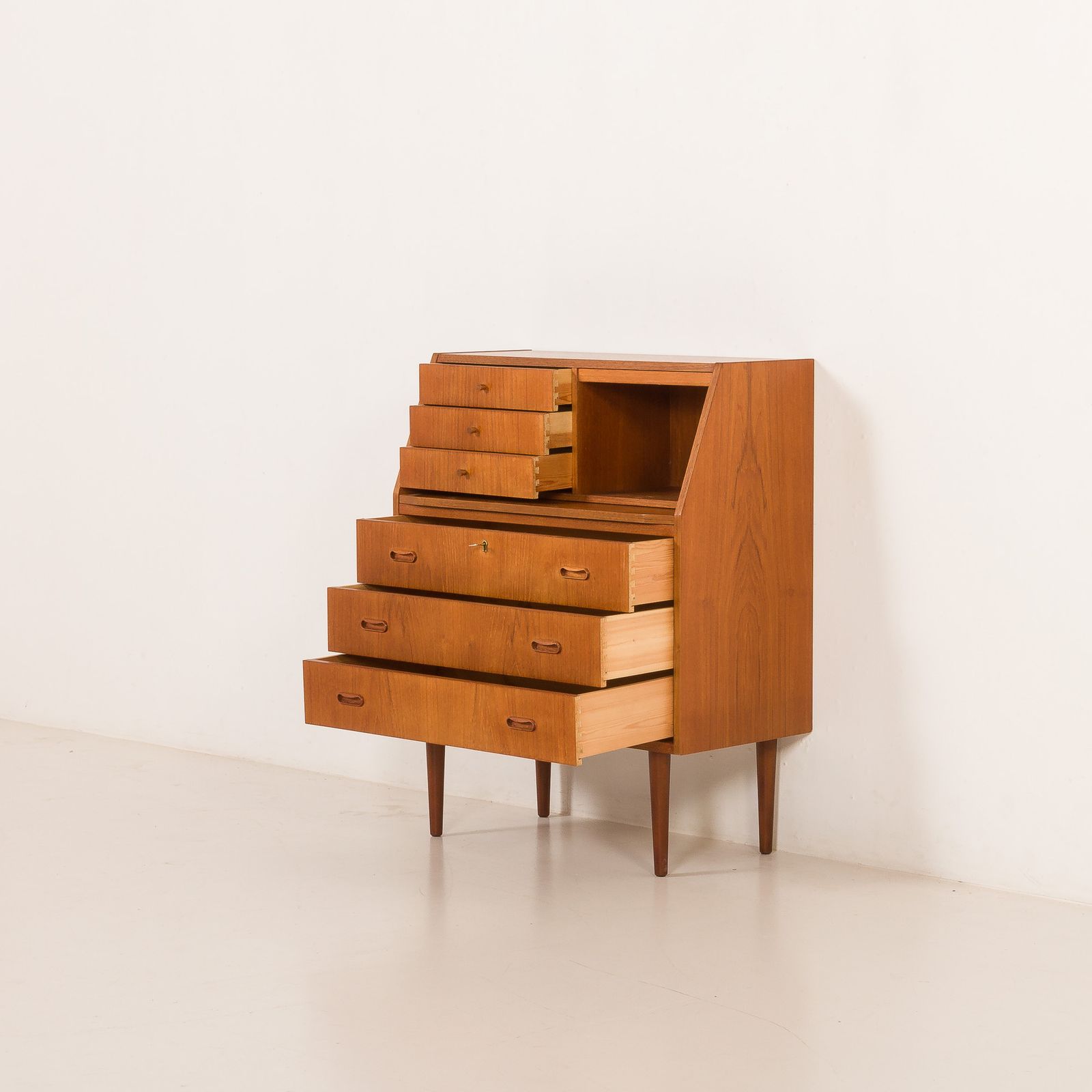 Danish Teak Secretaire With Hidden Vanity, 1960s photo vinterior