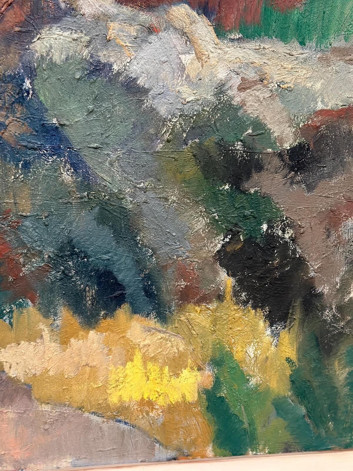 photo furniture Original Swedish Oil On Canvas – Höstmotiv Från Koön – Helge Cardell – Vintage & Framed 75 × 85 Cm (29.5" × 33.5")