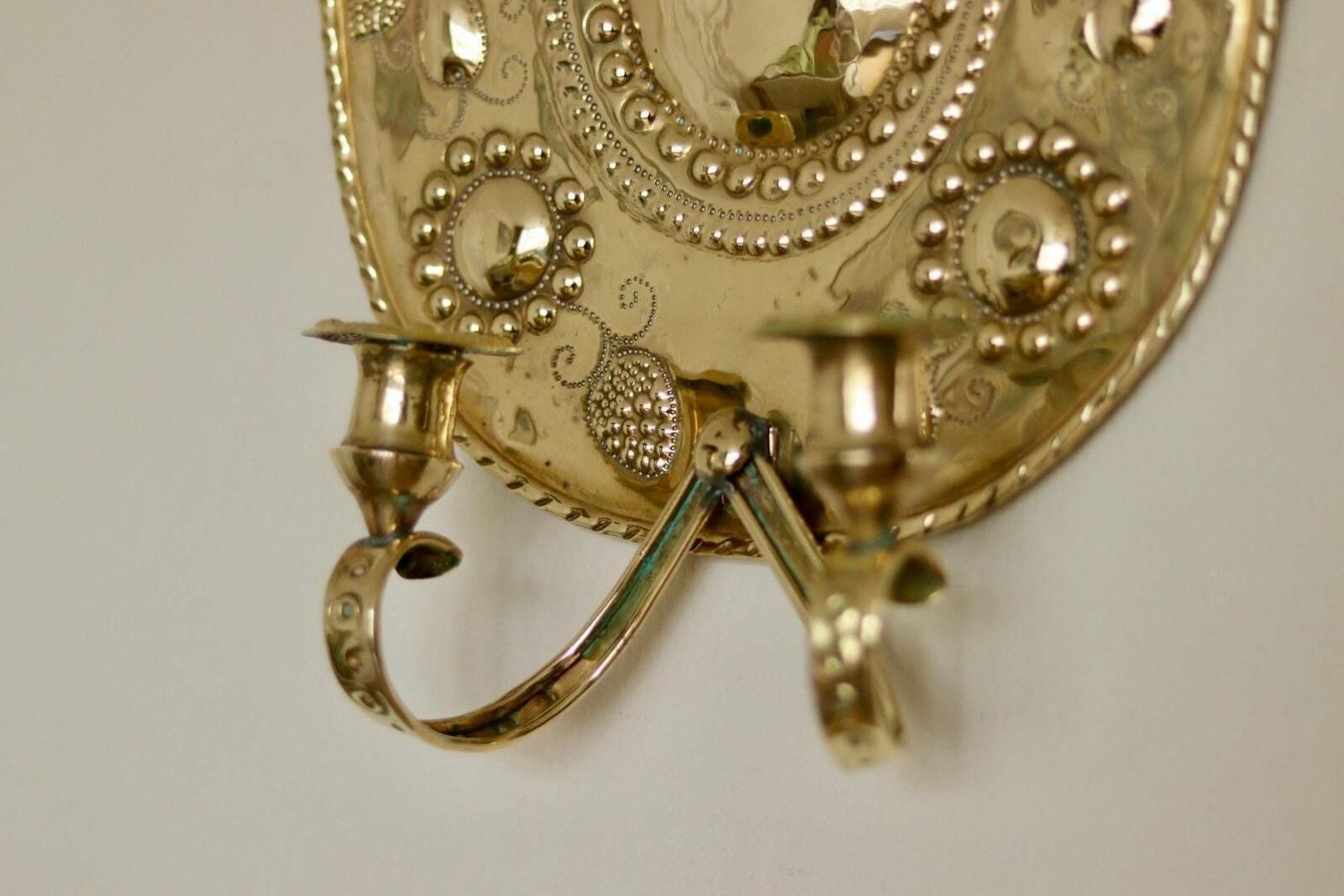 photo furniture Pair Large Baroque Style Mid Century Swedish Brass Sconces