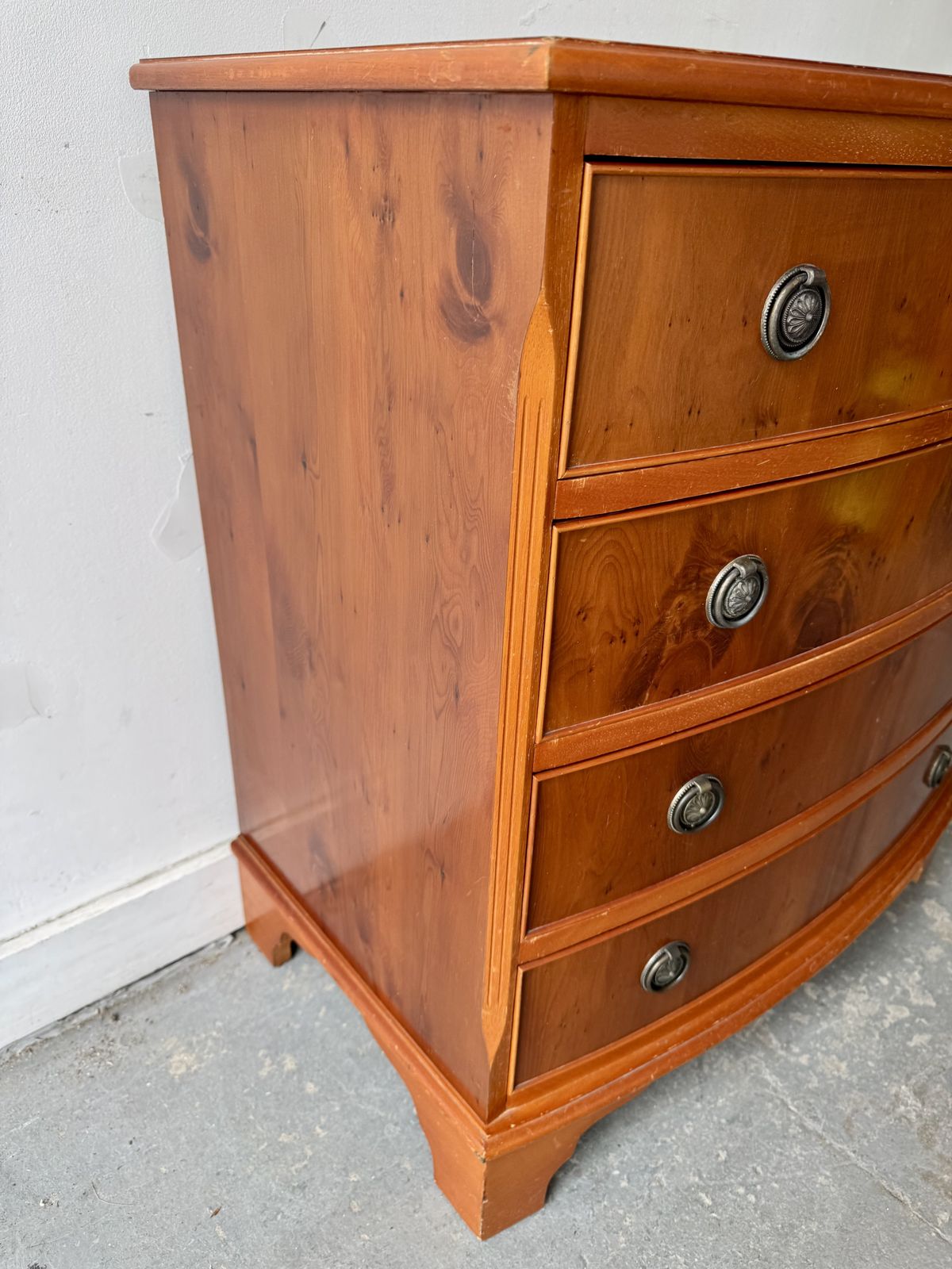 Vintage Bow Front Chest Of Drawers photo vintage