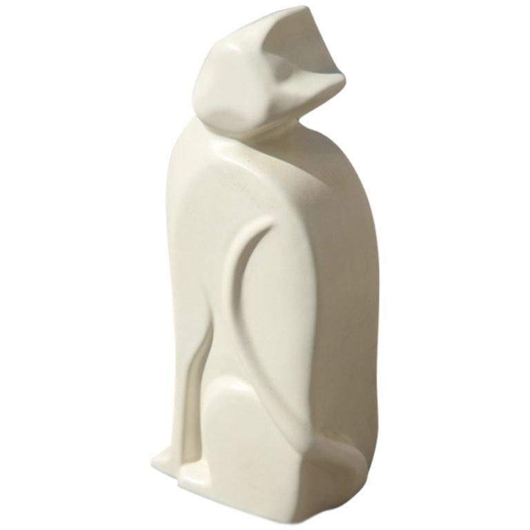 Porcelain Stylized Cat Italian Production Studiolinea Com 1970s White