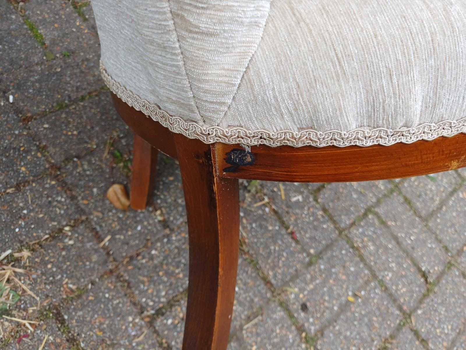 Pair Of Vintage Newly Upholstered Nursing Chairs Carved Hardwood Side Occasional Chairs photo Furniture