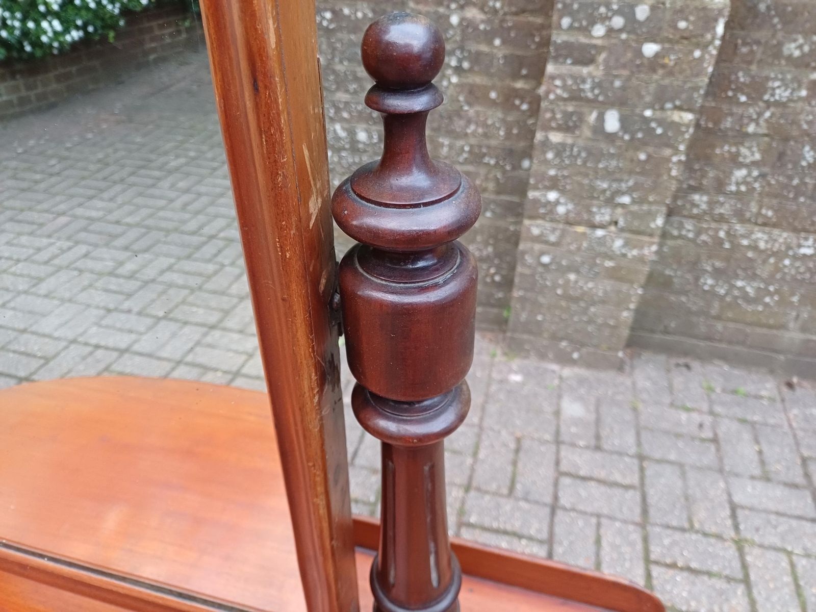Antique Victorian Mahogany Duchess Dressing Table Swivel Mirror Vanity Carved Turned Base 19th Century photo Furniture