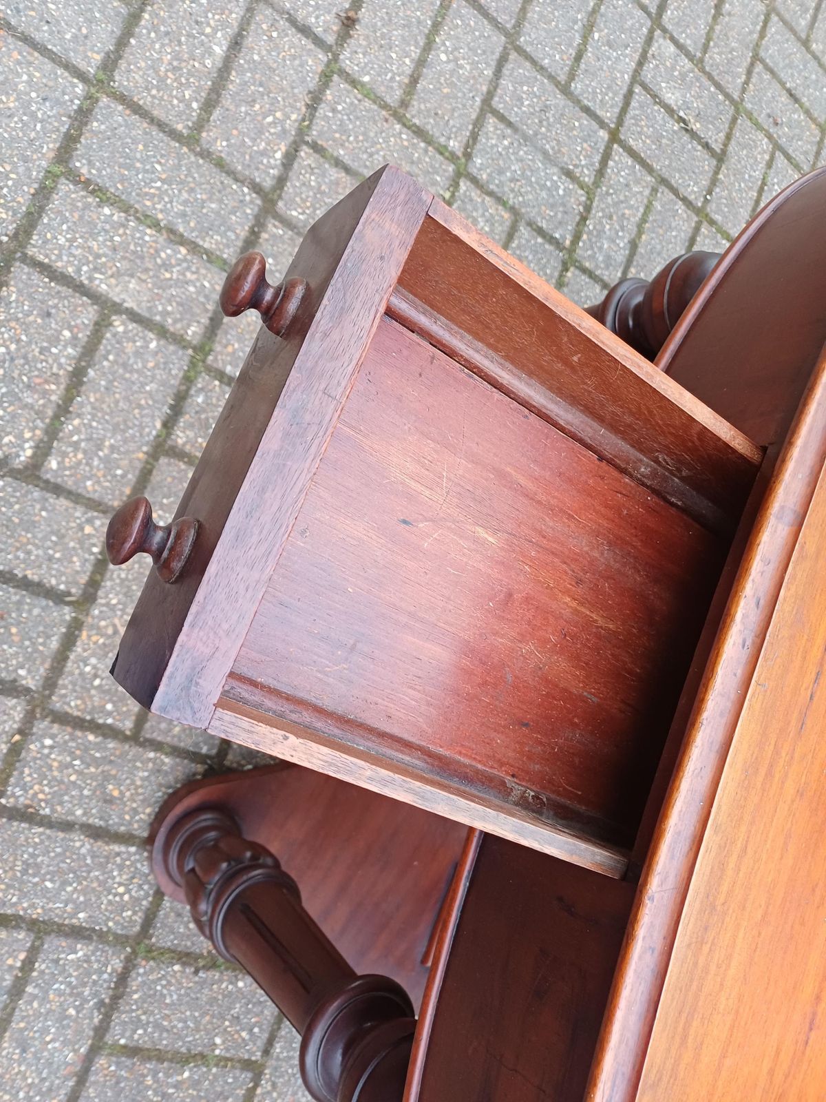 Antique Victorian Mahogany Duchess Dressing Table Swivel Mirror Vanity Carved Turned Base 19th Century photo buy