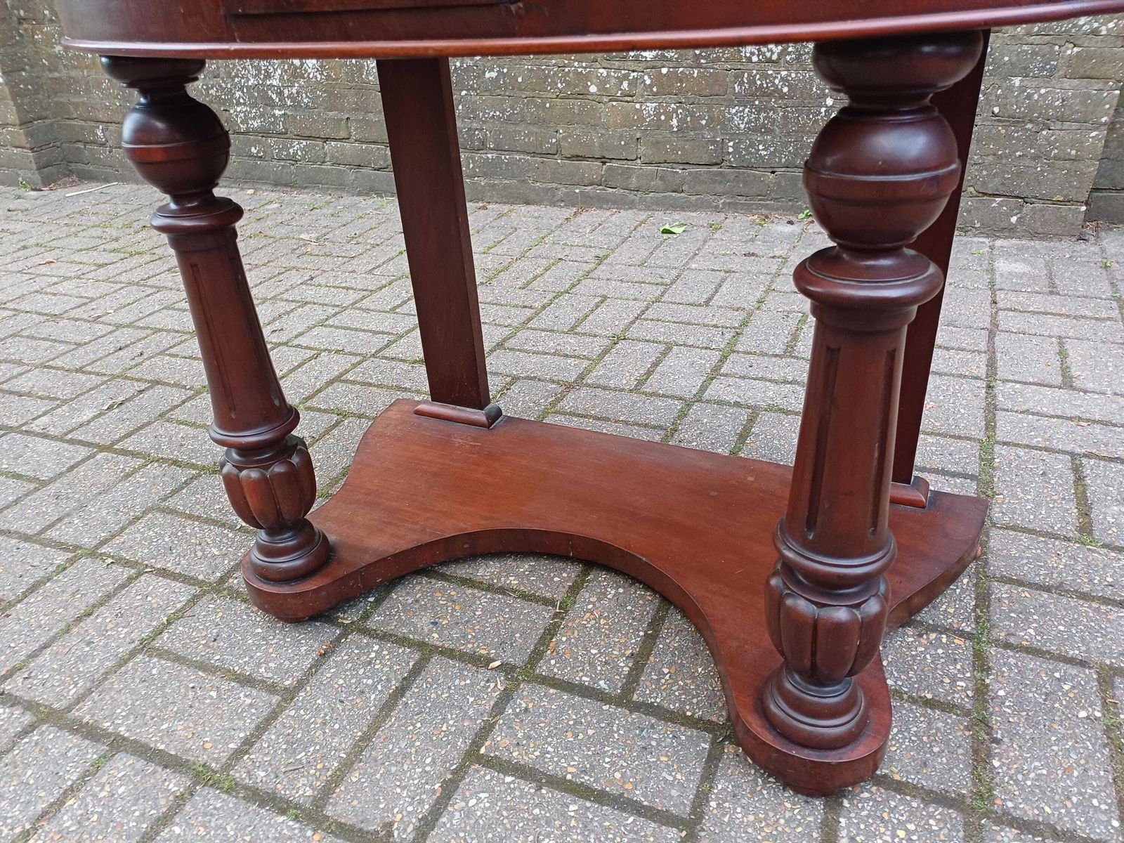 photo buy Antique Victorian Mahogany Duchess Dressing Table Swivel Mirror Vanity Carved Turned Base 19th Century