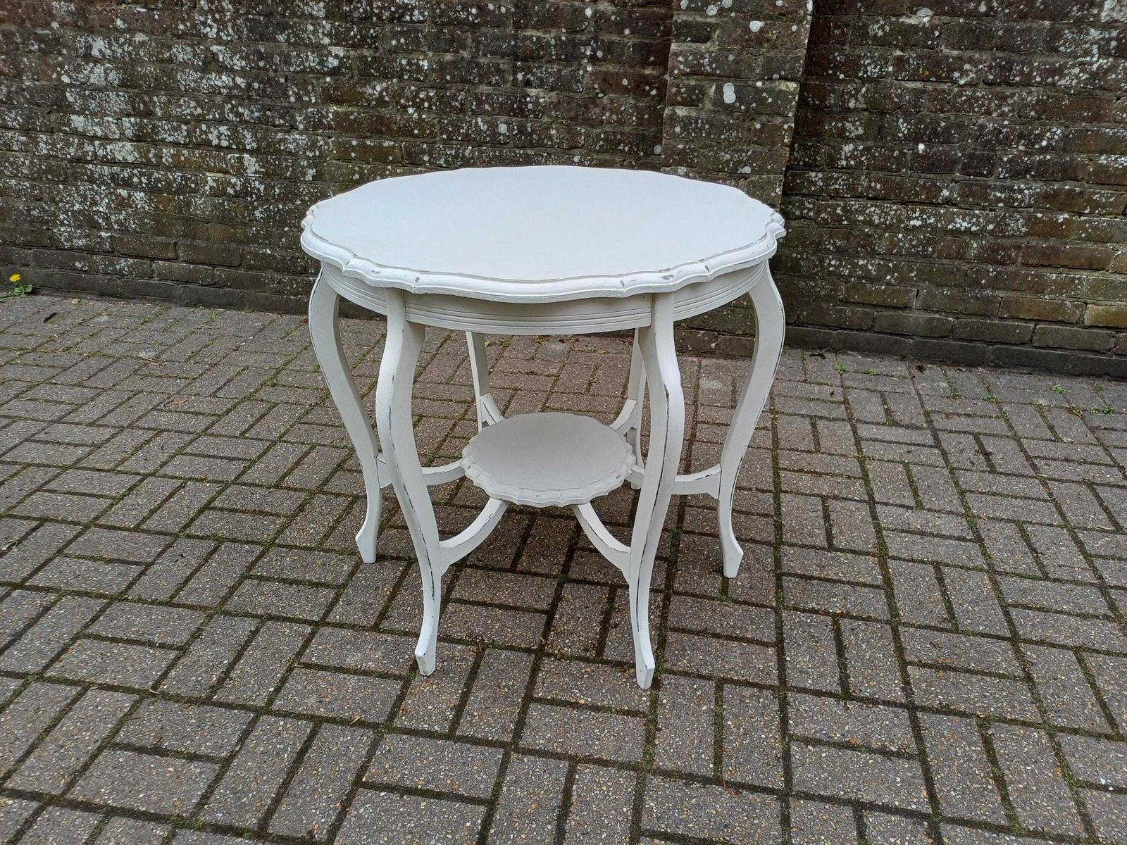 Large Antique Victorian Painted Occasional Table Farrow & Ball Wimborne White Shabby Chic Circular Side Table