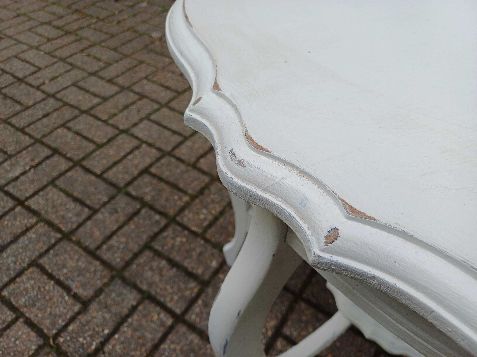 Large Antique Victorian Painted Occasional Table Farrow & Ball Wimborne White Shabby Chic Circular Side Table photo buy