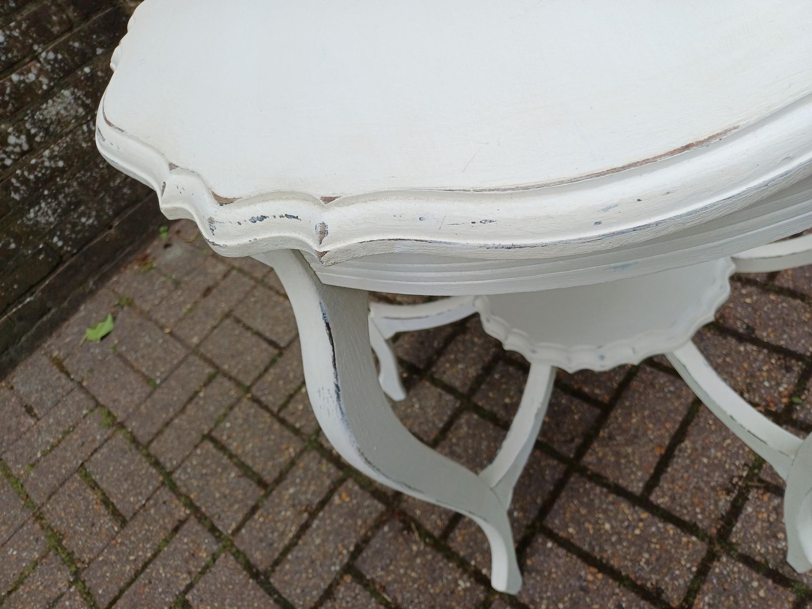 photo buy Large Antique Victorian Painted Occasional Table Farrow & Ball Wimborne White Shabby Chic Circular Side Table