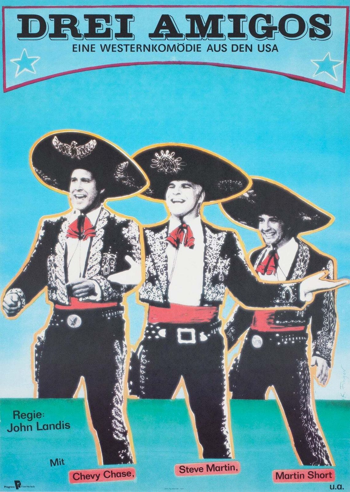 The Three Amigos 1990 East German Film Poster, Finger