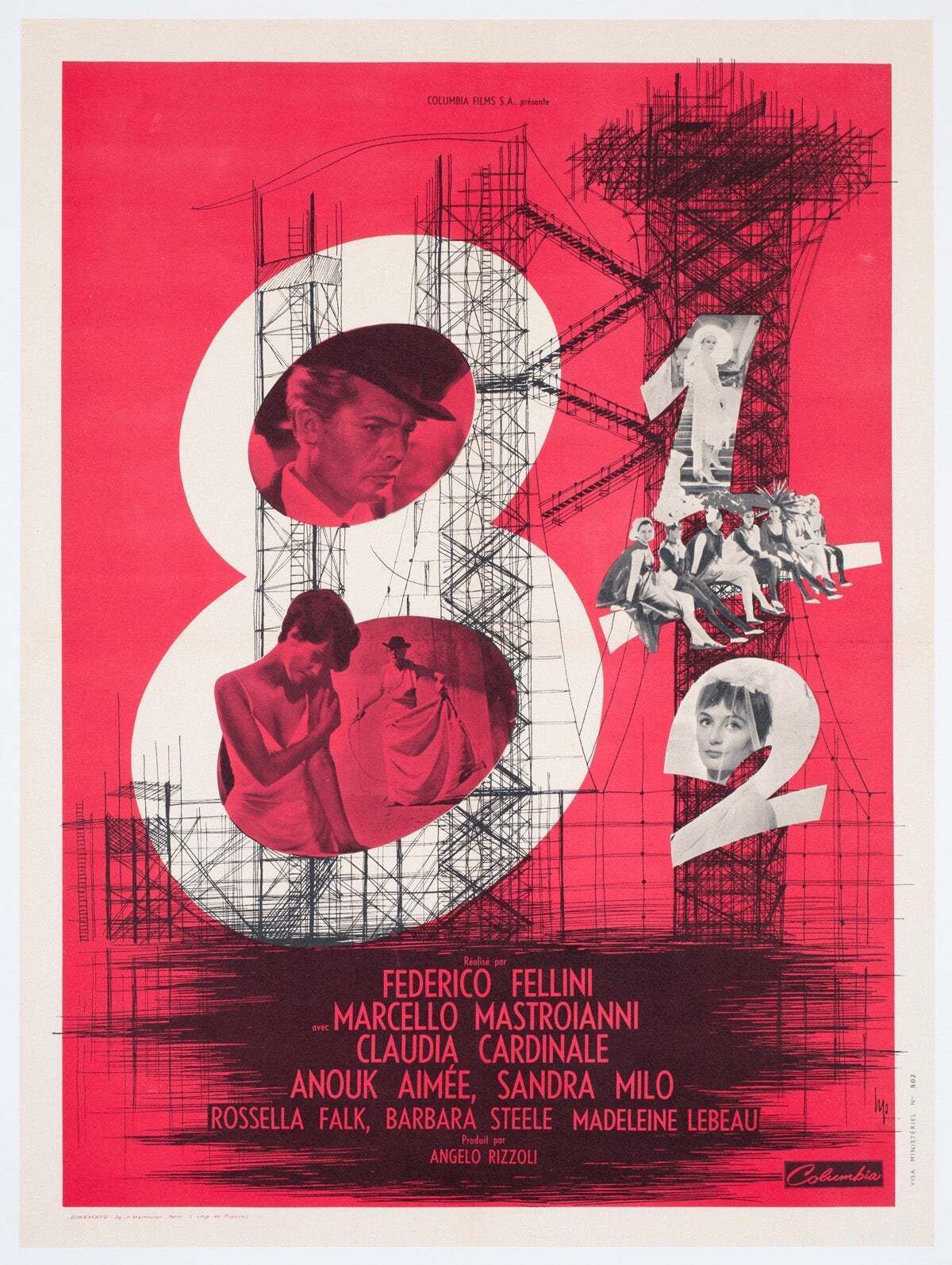 8 1/2 1963 French Moyenne Film Poster