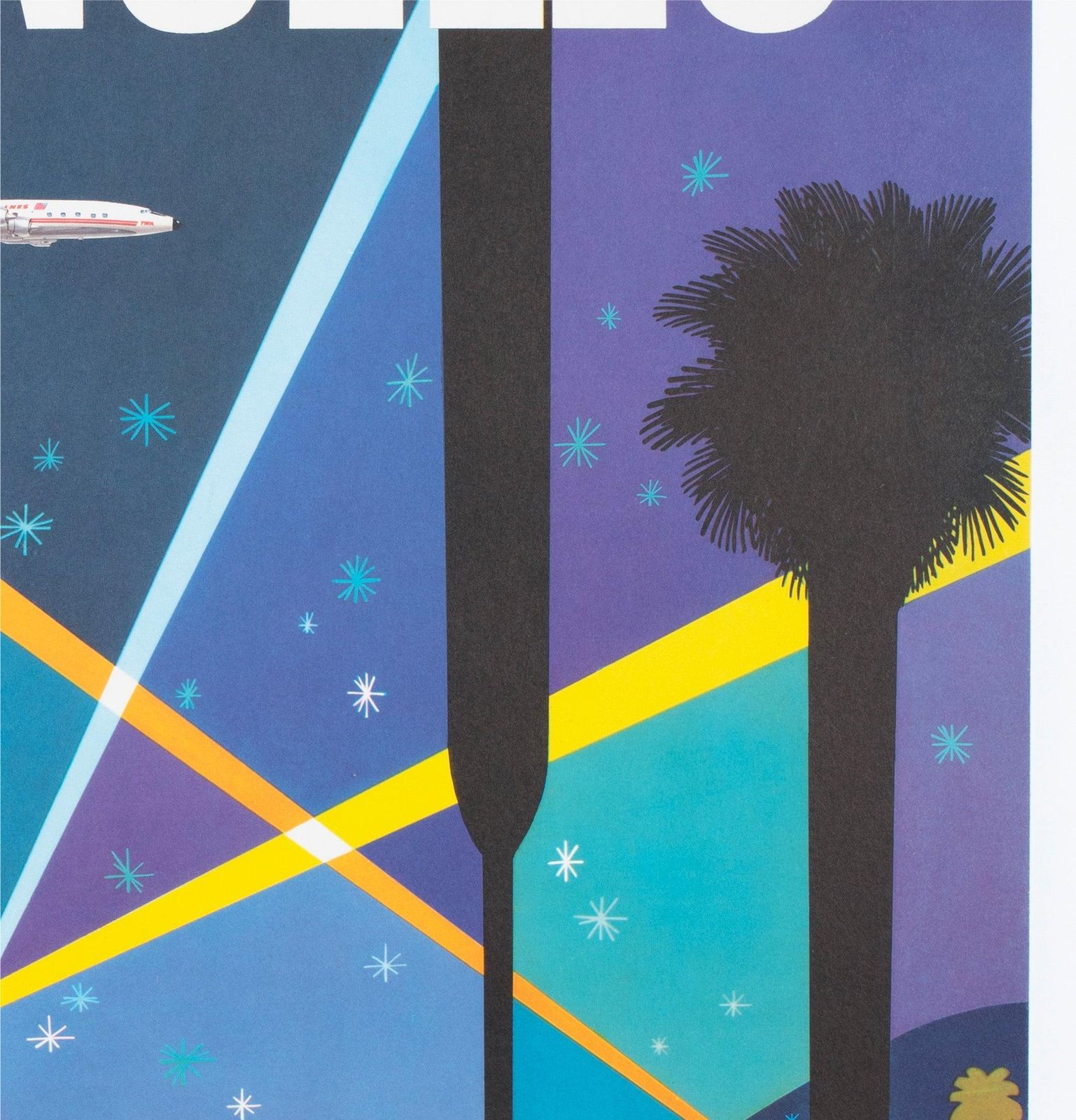 TWA Los Angeles C1958 Airline Travel Poster, David Klein photo vinterior