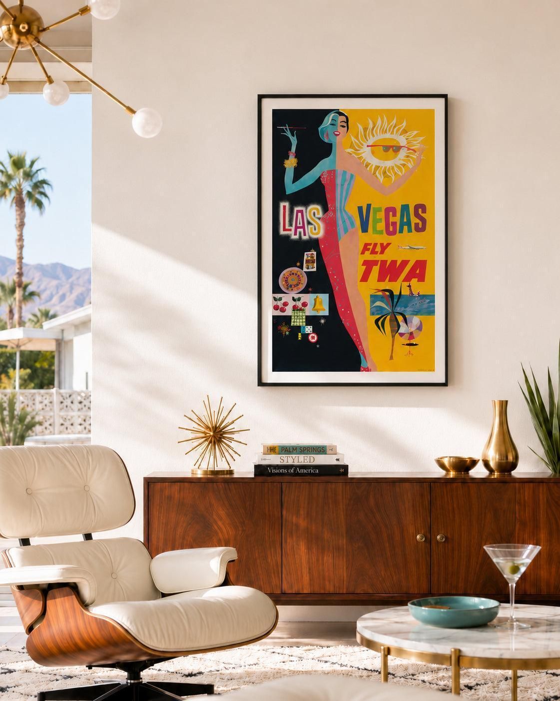 Twa Las Vegas 1950s Airline Travel Advertising Poster, David Klein photo furniture
