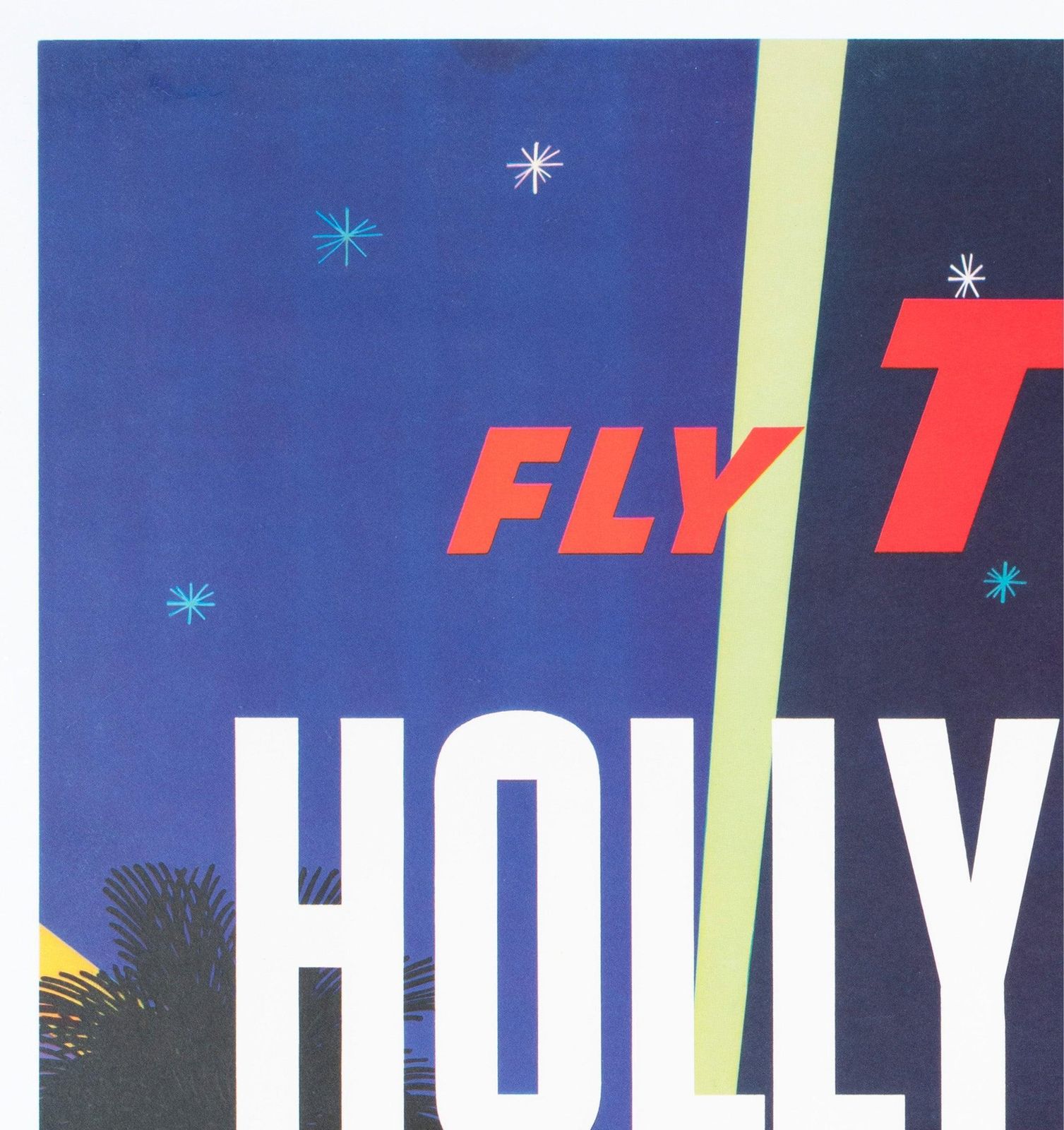 Affiche de voyage TWA Hollywood, vers 1960, par David Klein photo for sale
