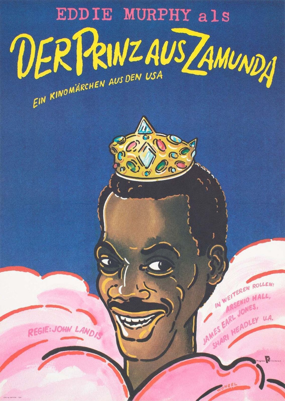 Affiche de cinéma est-allemande A1 Coming to America, 1990, Gunter Wongel