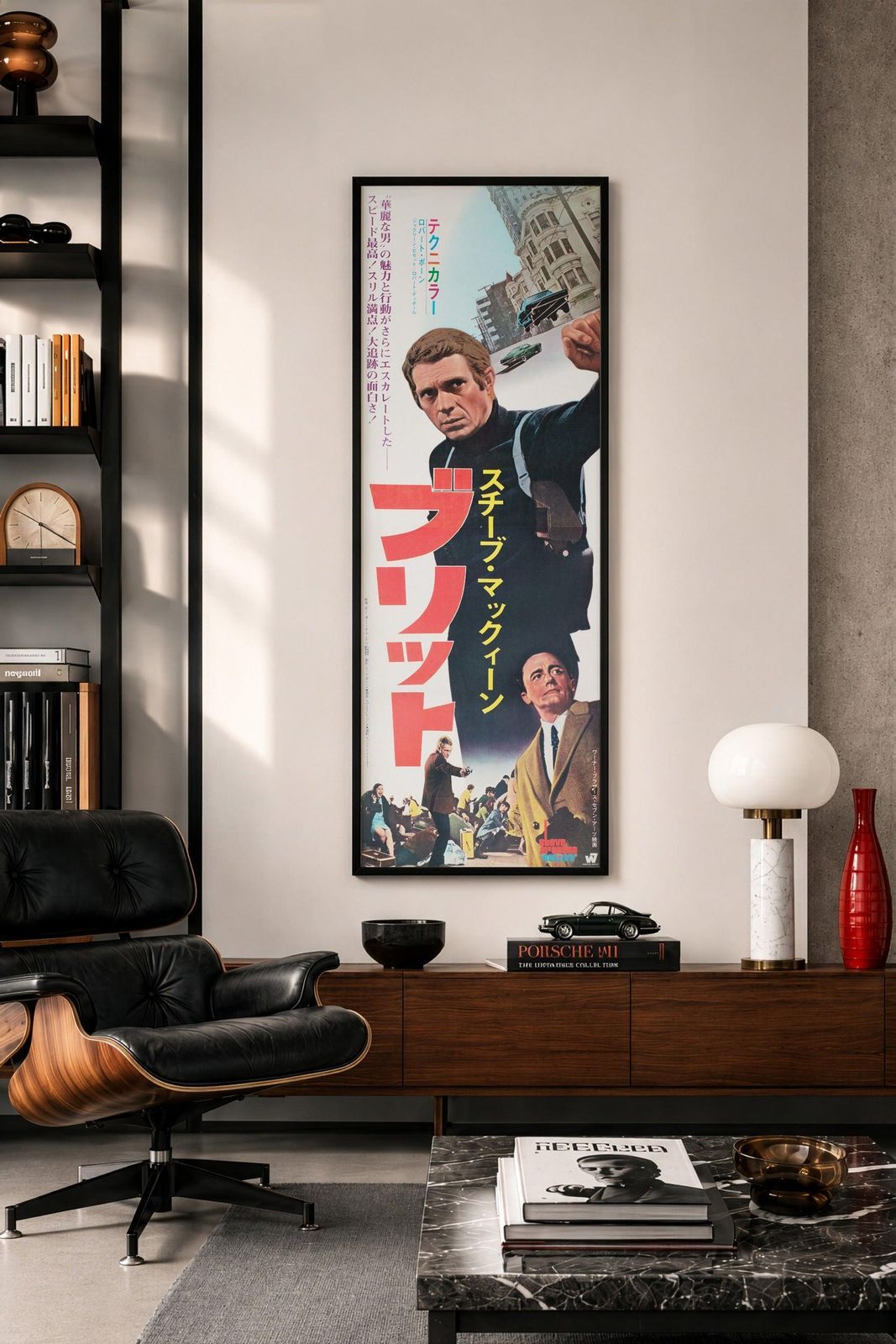 Bullitt 1968 Japanse 2-sheet filmposter photo furniture