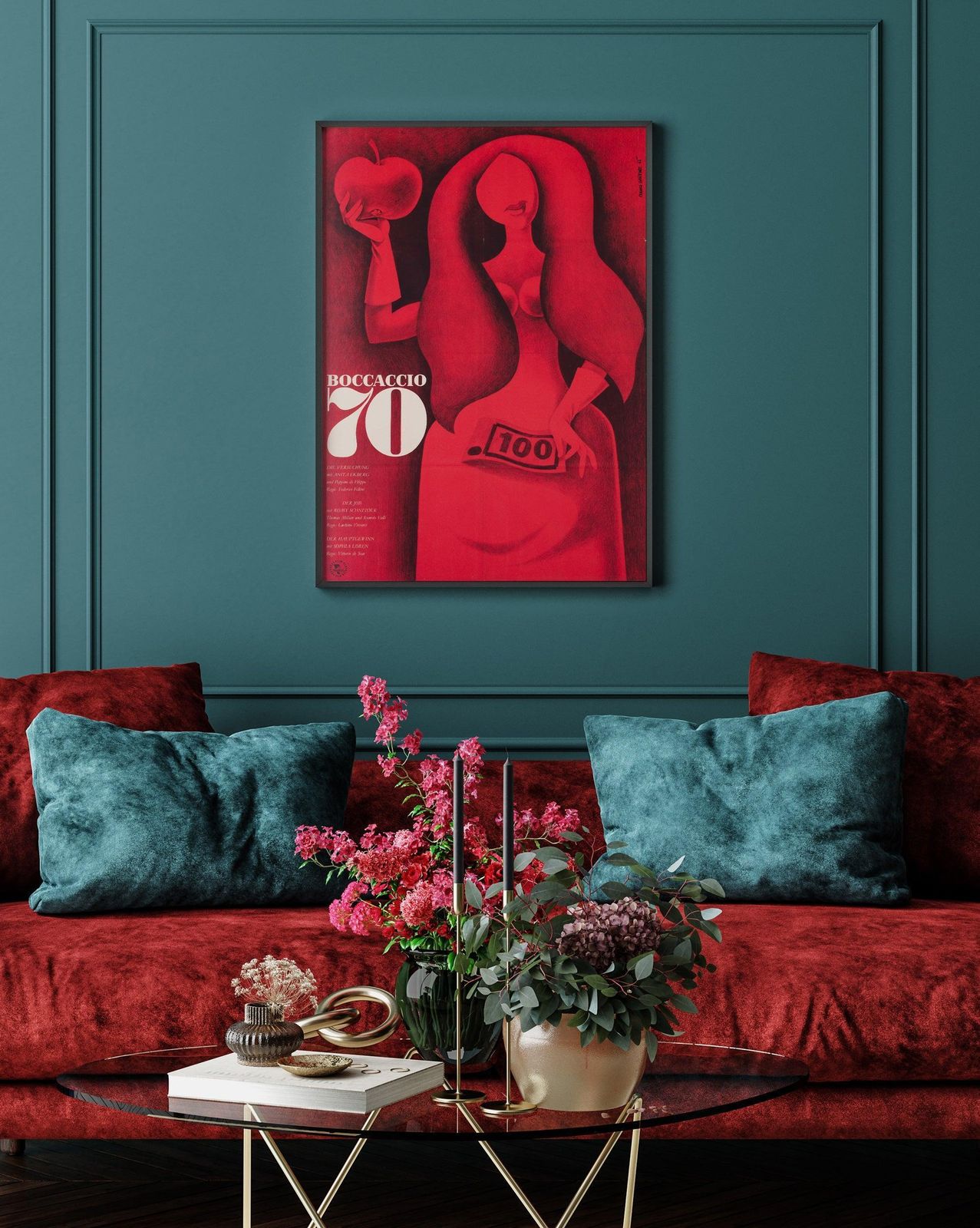 Boccaccio 70, affiche de cinéma est-allemande A1, 1965, par Erhard Gruttner photo furniture