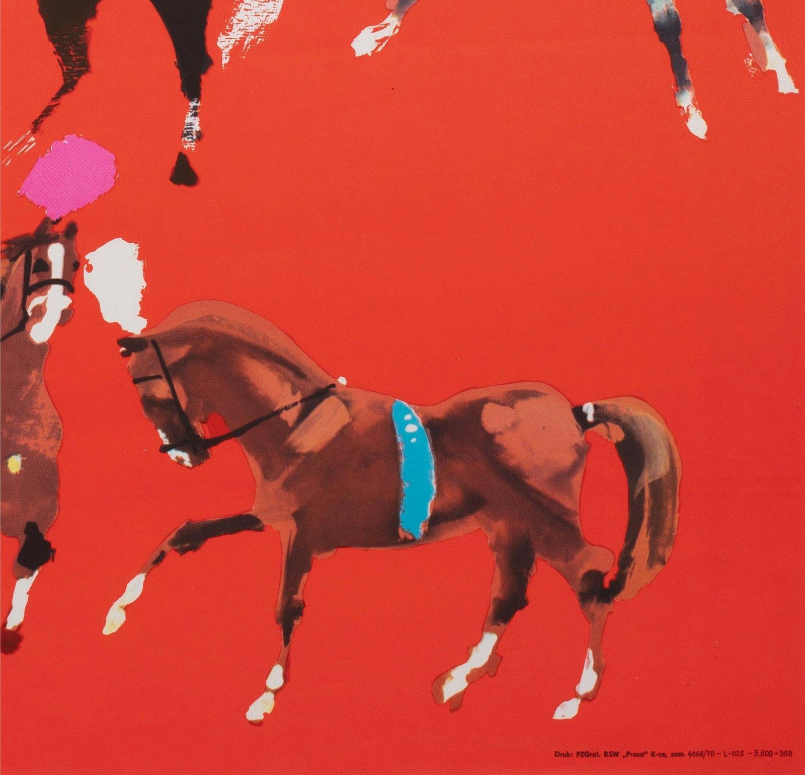 Cyrk Horses 1970 Polish Circus Poster Waldemar Swierzy photo vintage