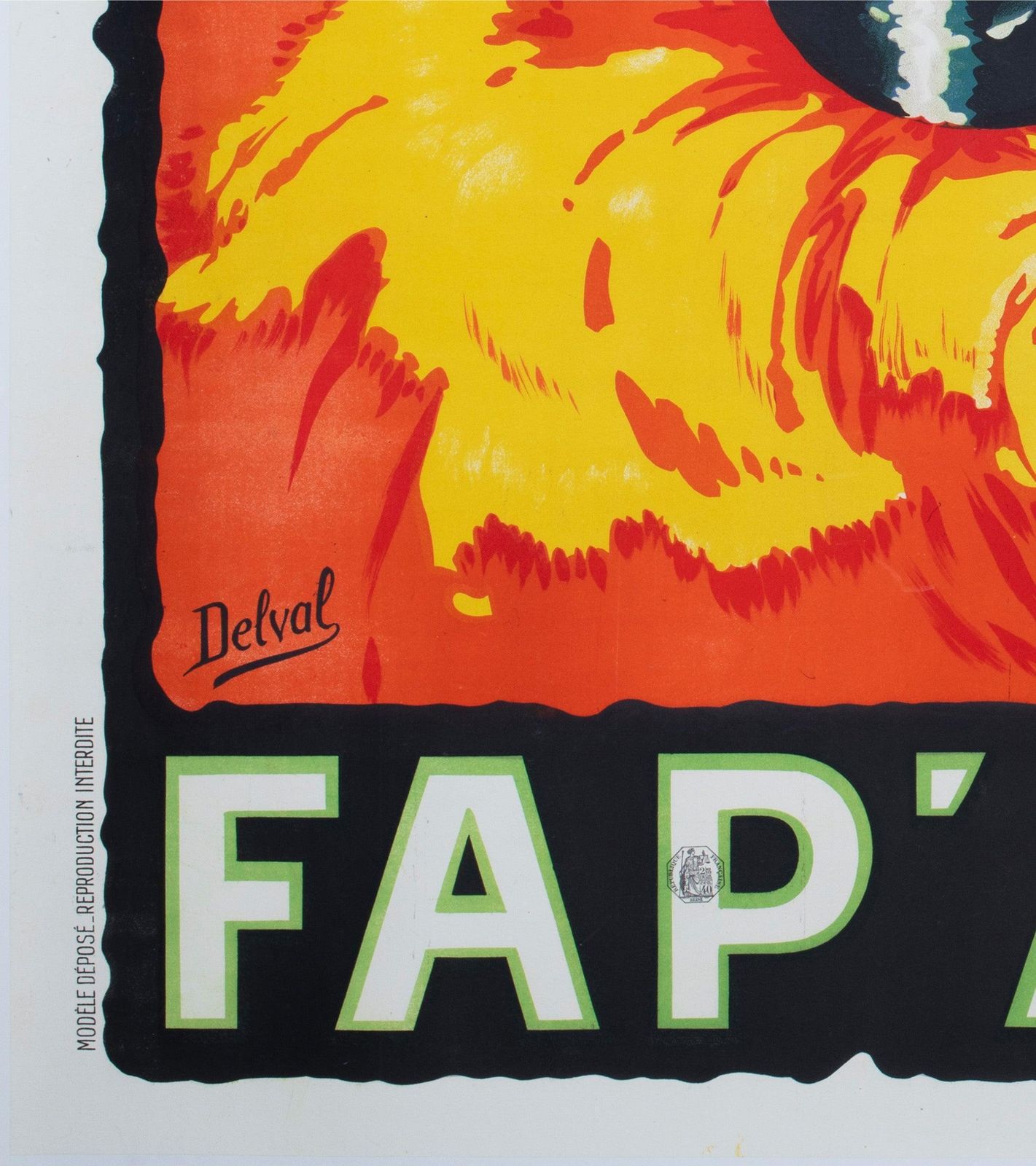 Fap Anis 1935 French Alcohol Advertising Poster, Delval photo vinterior