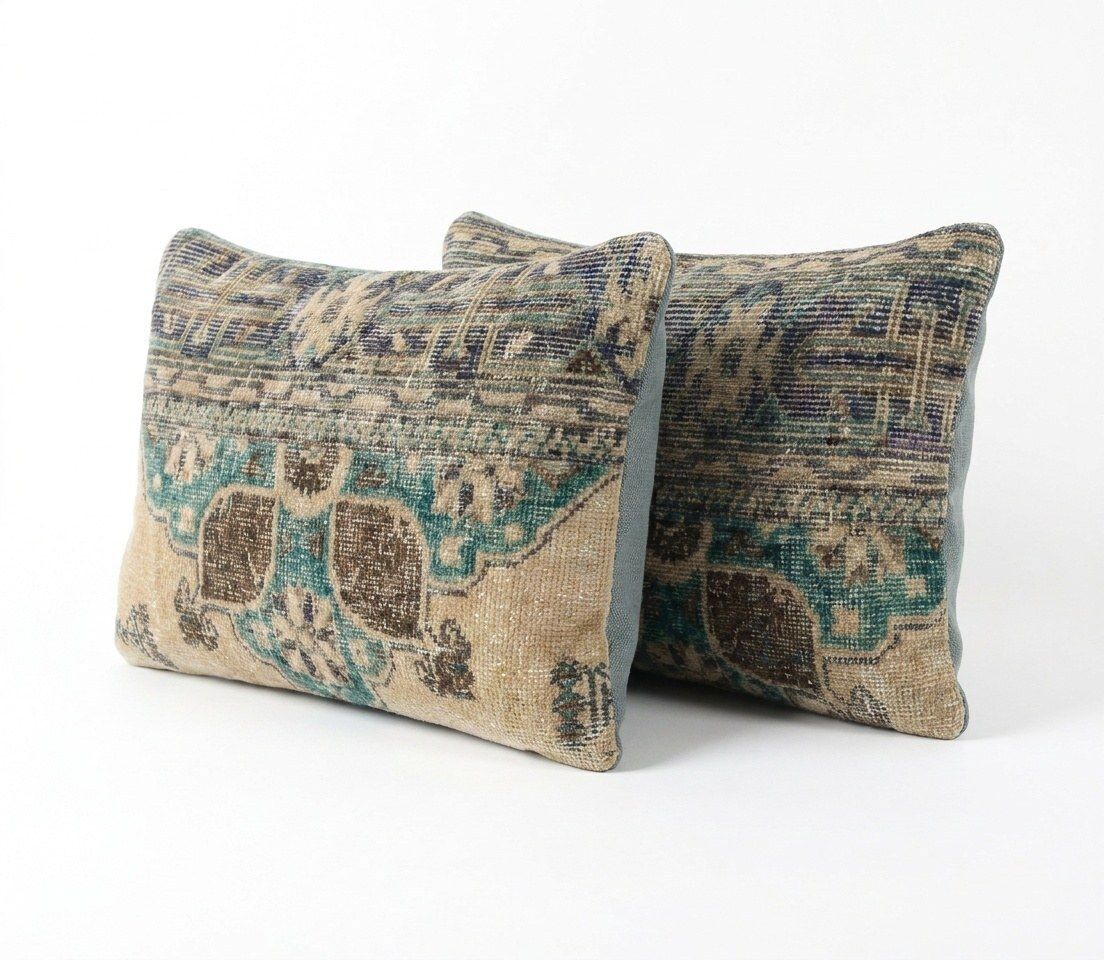 Turkish Lumbar Rug Pillow Cover 40 X 60 Cm   Set Of Two photo furniture