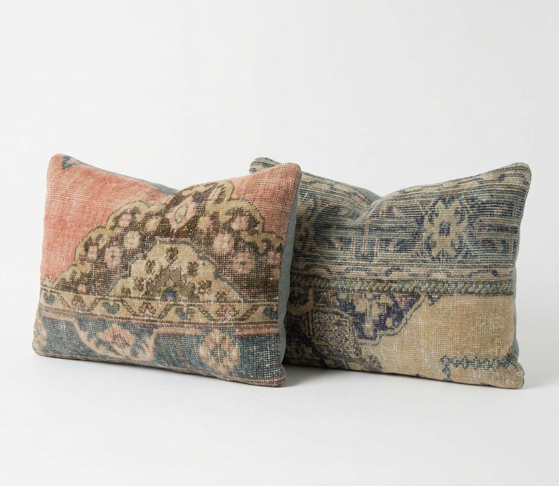 Turkish Lumbar Rug Pillow Cover 40 X 60 Cm   Set Of Two photo furniture