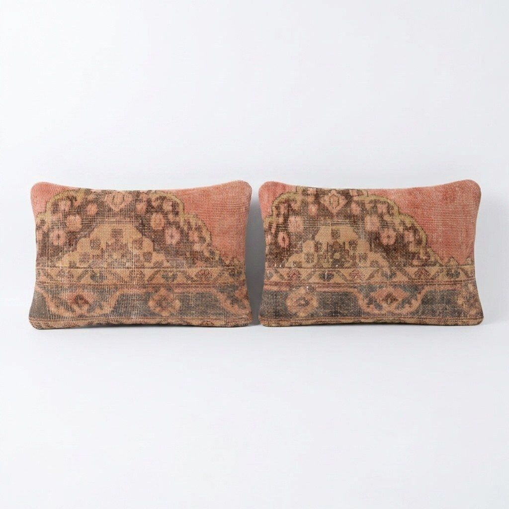 Bohemian Lumbar Rug Pillow Cover 40 X 60 Cm   Set Of Two