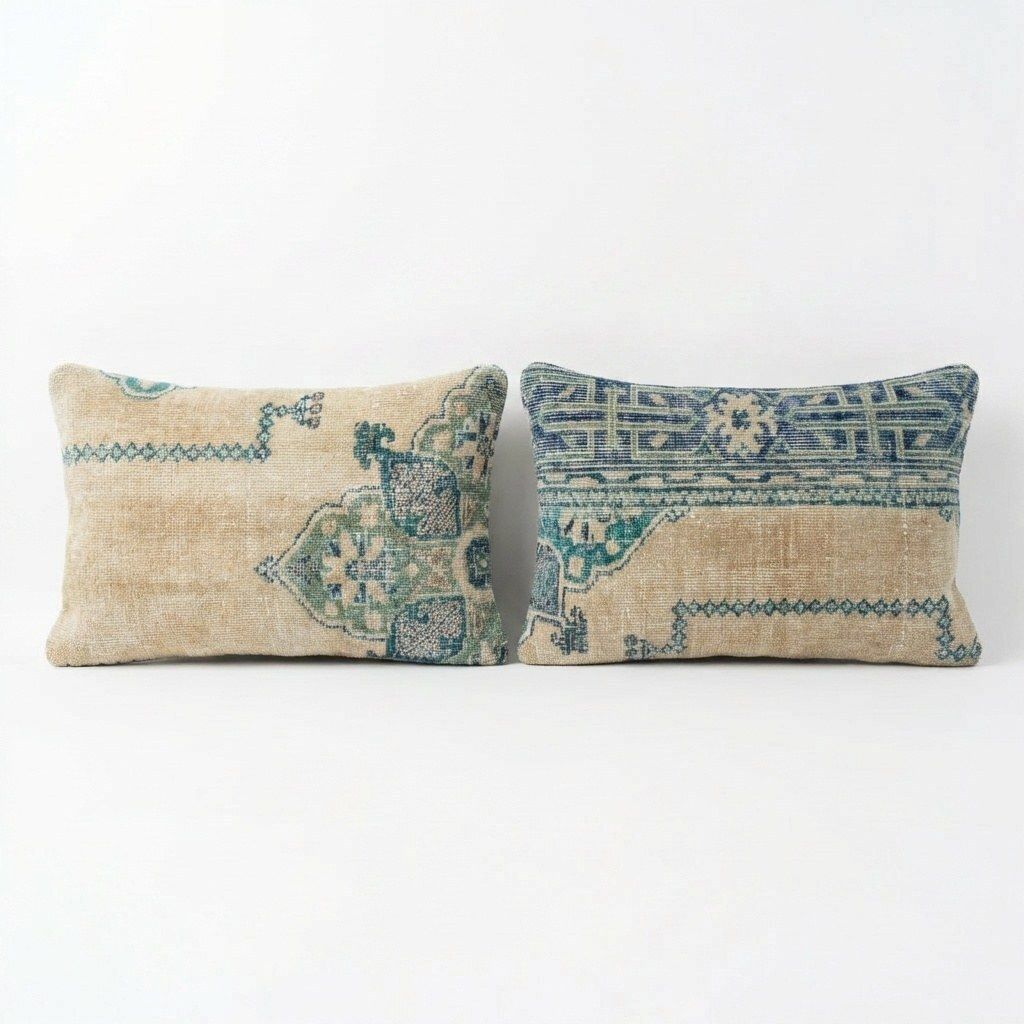 Bohemian Lumbar Rug Pillow Cover 40 X 60 Cm   Set Of Two