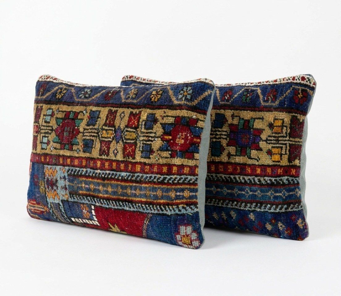 Turkish Lumbar Rug Pillow Cover 40 X 60 Cm   Set Of Two photo furniture