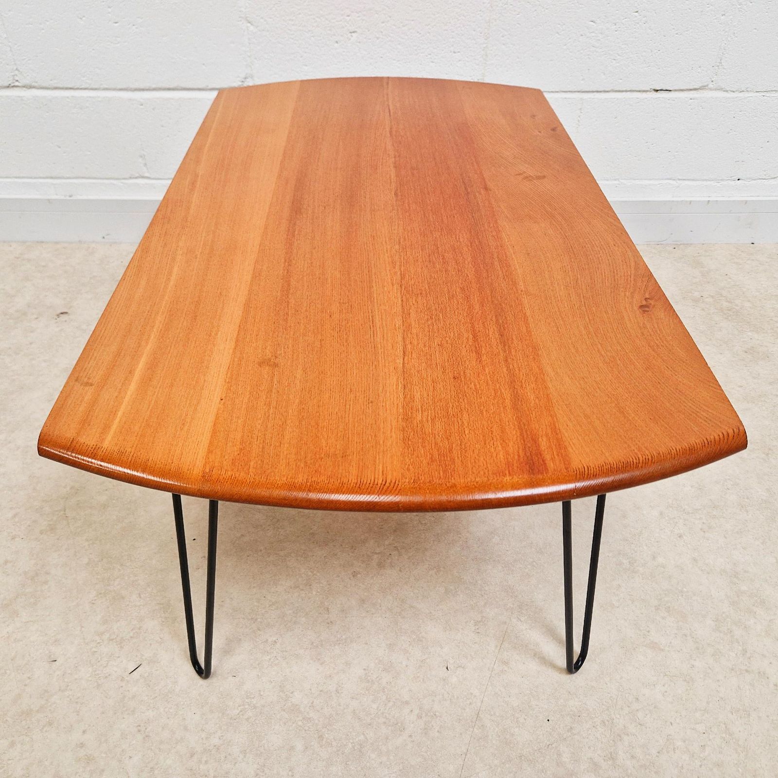 Ercol Solid Elm & Steel Hairpins Salvaged Mid Century Coffee Table Pg194 photo Furniture