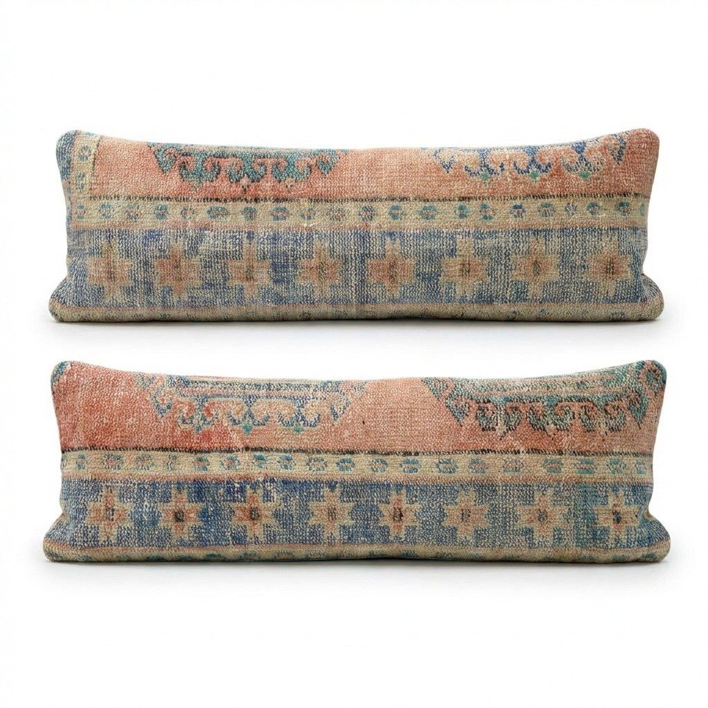 Turkse beddengoed vloerkleed kussenhoes 40 x 120 cm, set van twee