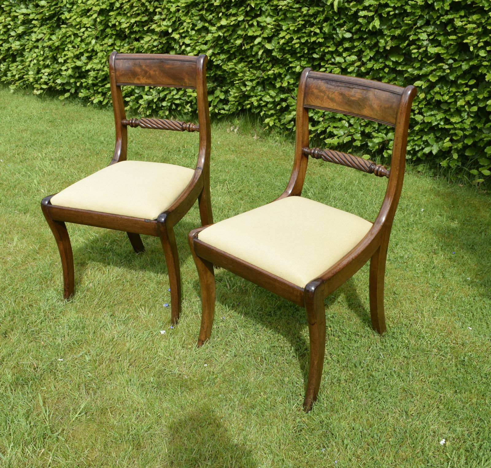 photo for sale Pair Of Regency Chairs, 1800s, Mahogany