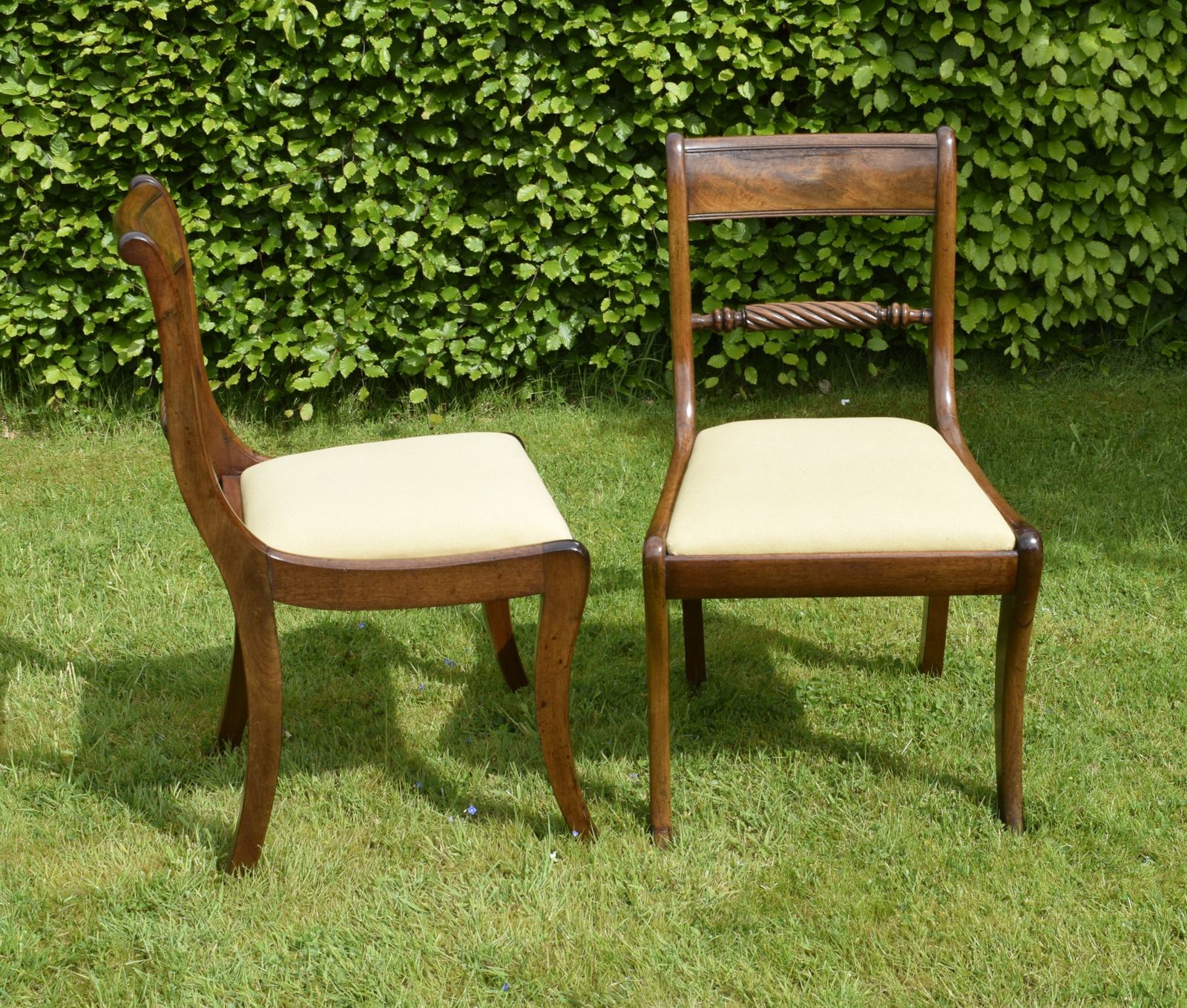 Furniture Pair Of Regency Chairs, 1800s, Mahogany photo