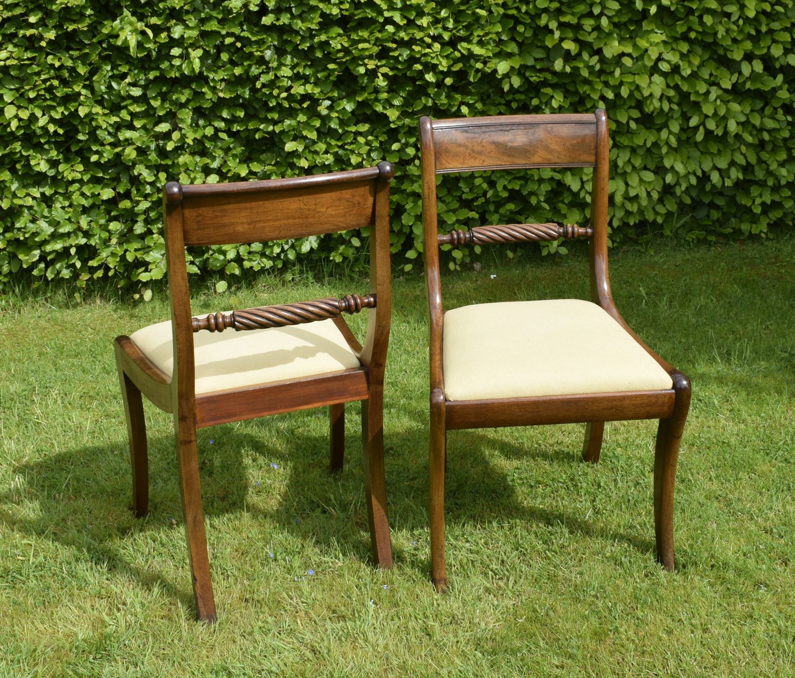 385.0 Pair Of Regency Chairs, 1800s, Mahogany photo