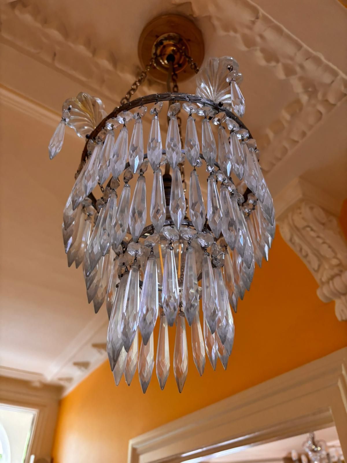 1930s Italian Art Deco Crystal Glass Chandelier photo furniture