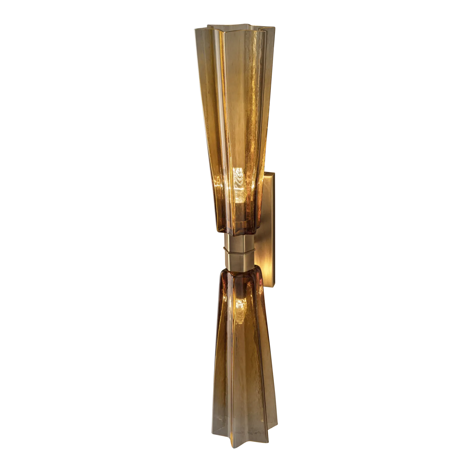 Huge Italian Lively Amber Murano Glass Wall Sconce