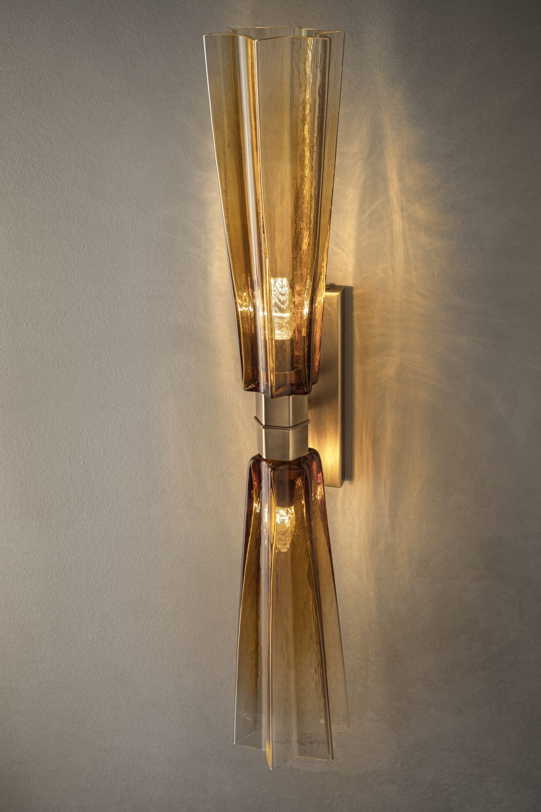 Huge Italian Lively Amber Murano Glass Wall Sconce photo 1275.0