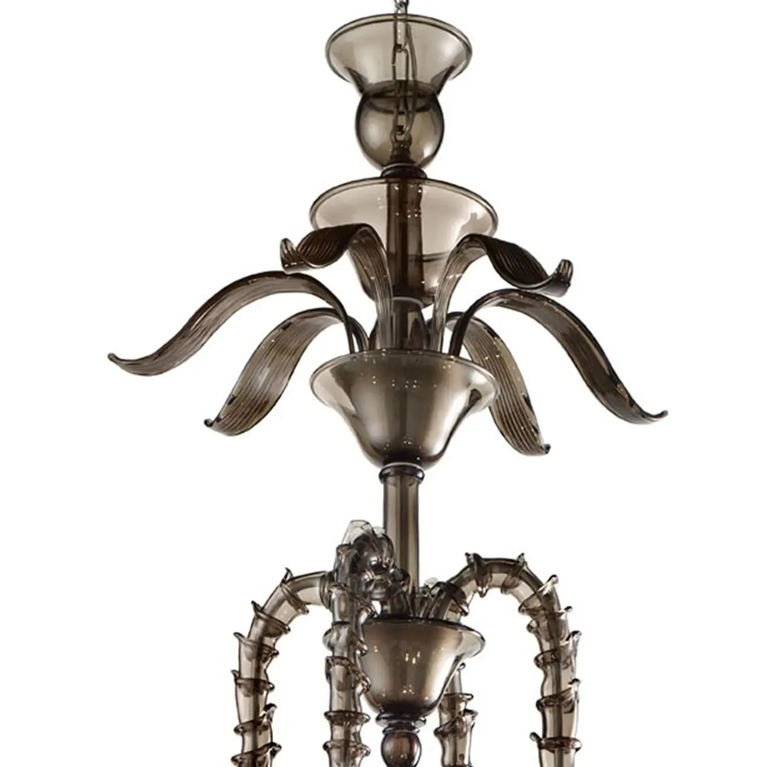 Handcrafted Modern Fumé Murano Glass Chandelier – Ca’ Rezzonico Collection photo furniture