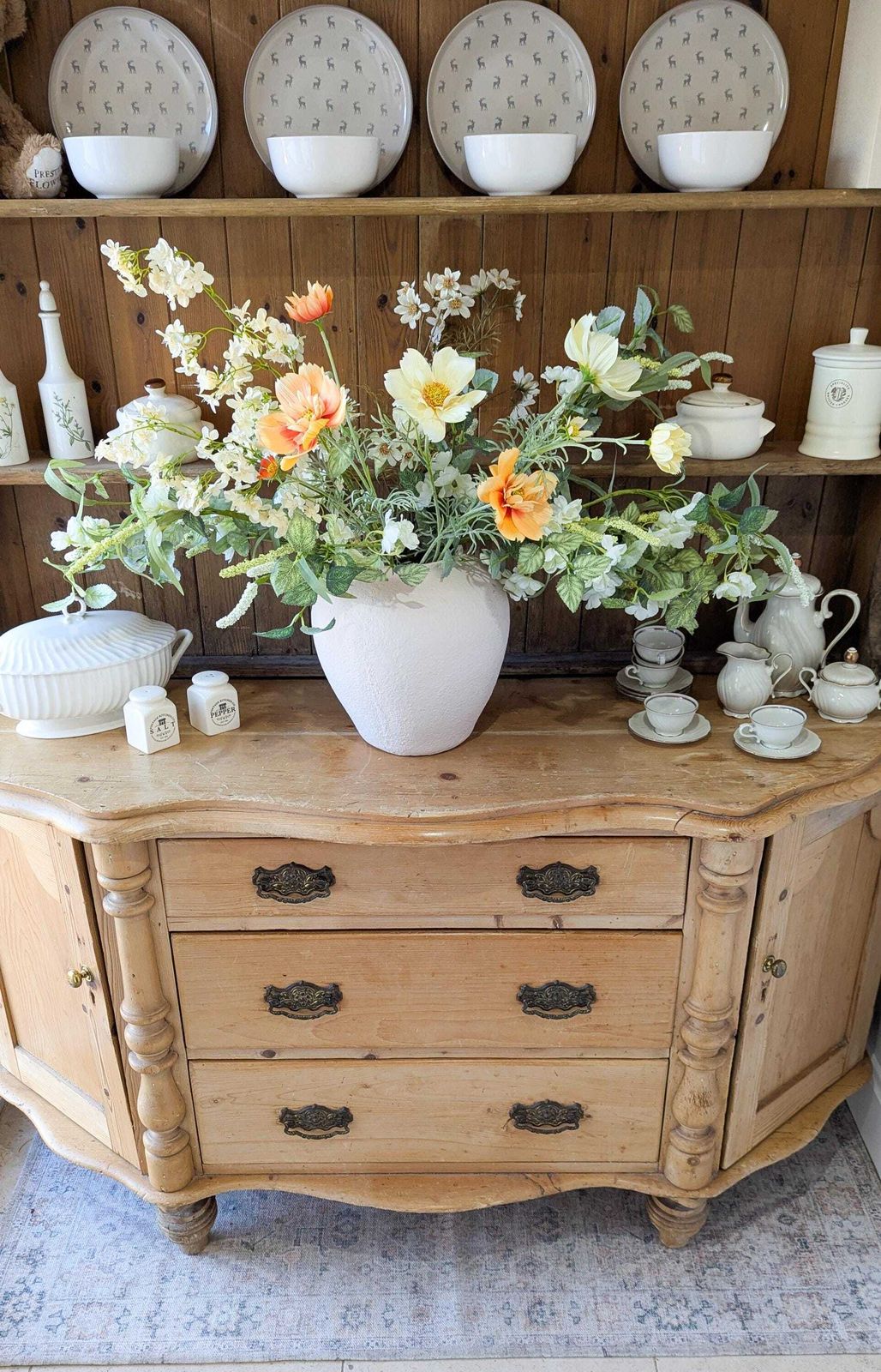 Wonderful Vintage, Rustic, Country Farm House, Pine Welsh Dresser photo vintage